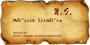 Móczik Izidóra névjegykártya